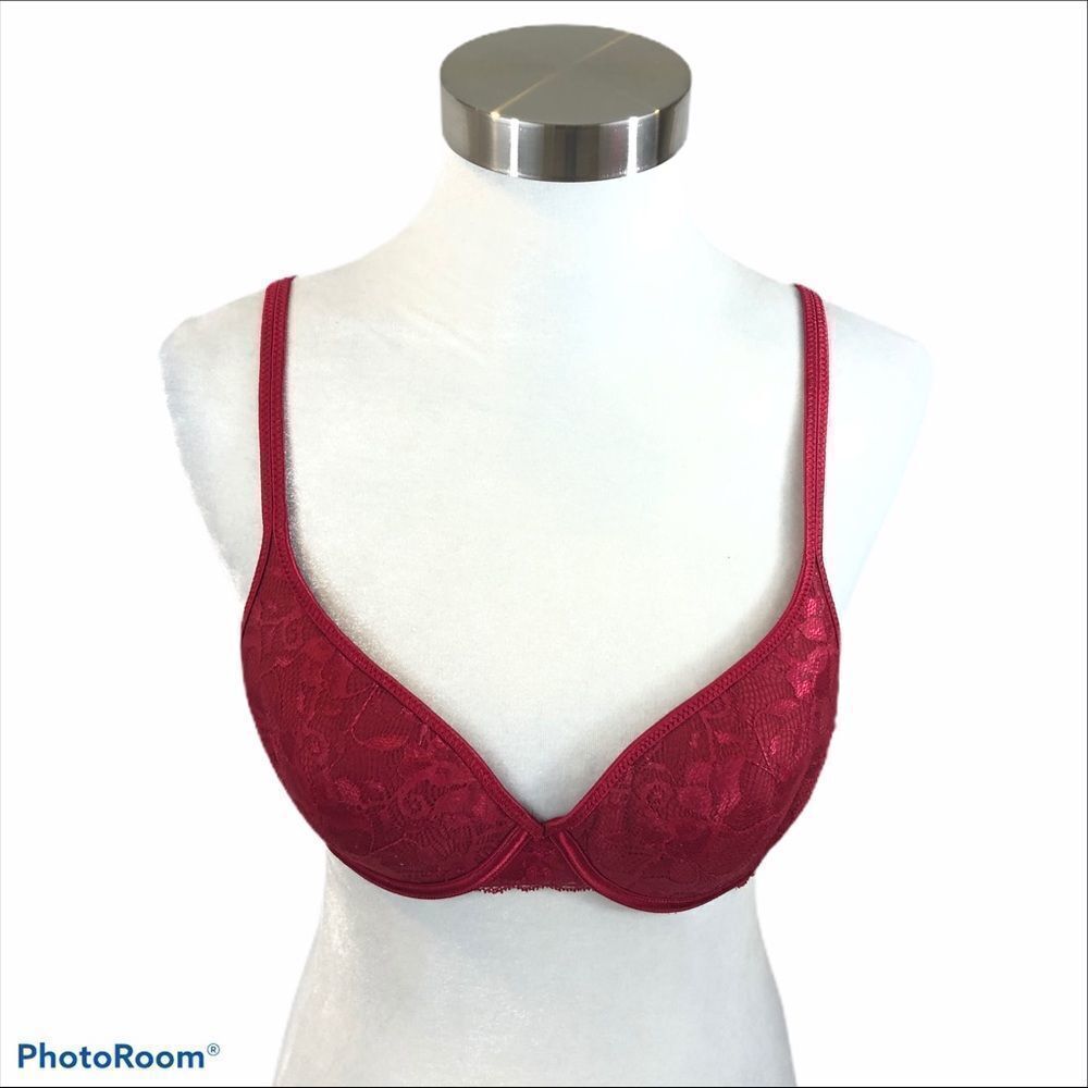 Vanity Fair 36B Red Lace Padded Bra
